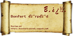 Bonfert Árpád névjegykártya